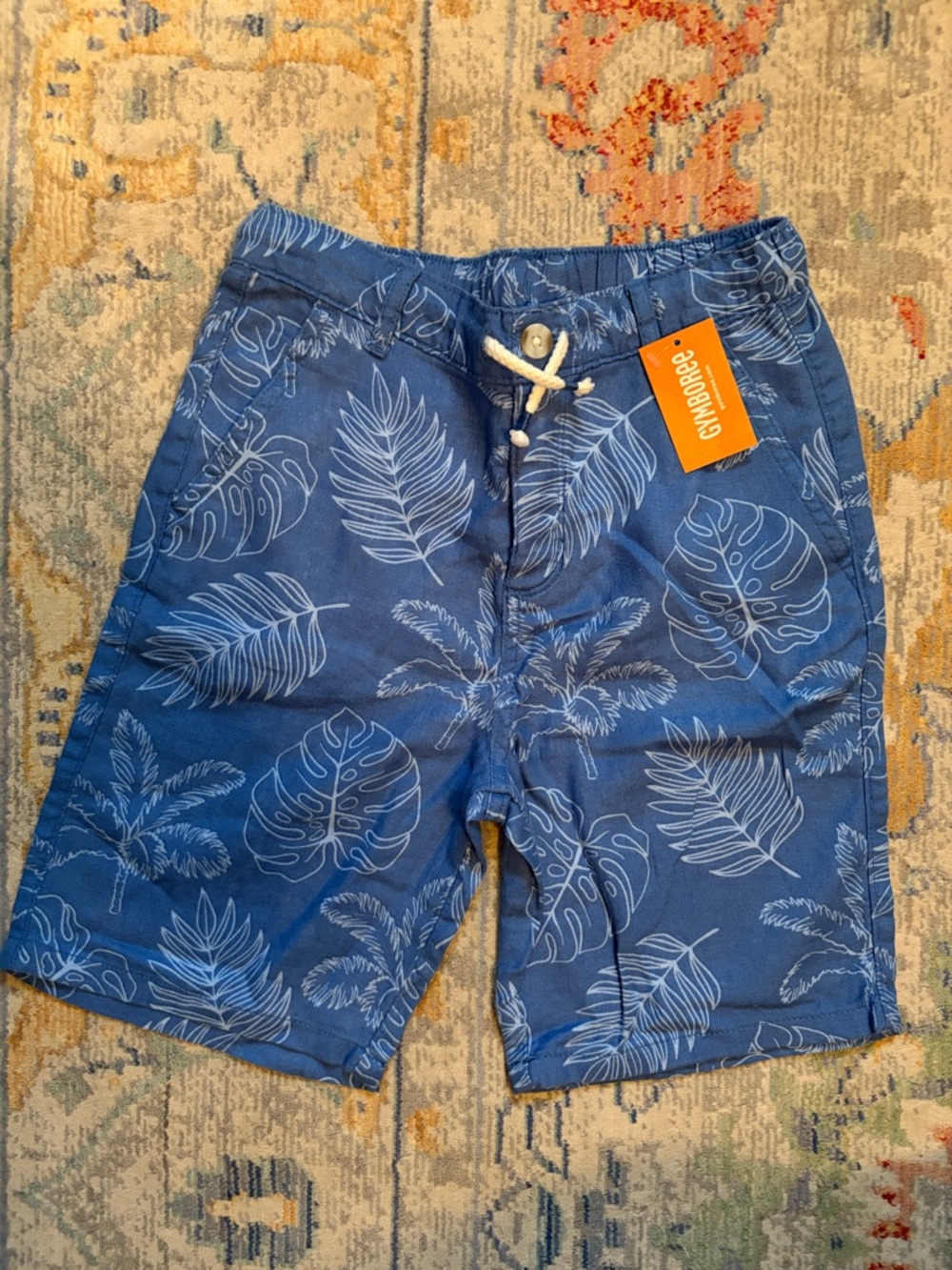 Gymboree Blue Tropical Leaf Swim Shorts